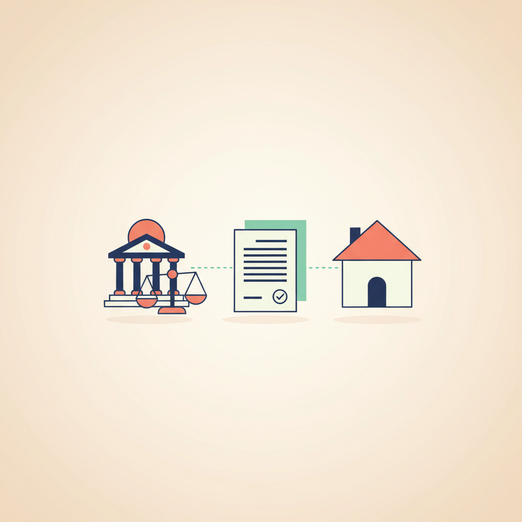 Illustratie van Nederlandse wetgeving rond verhuurderschap met contract en woning